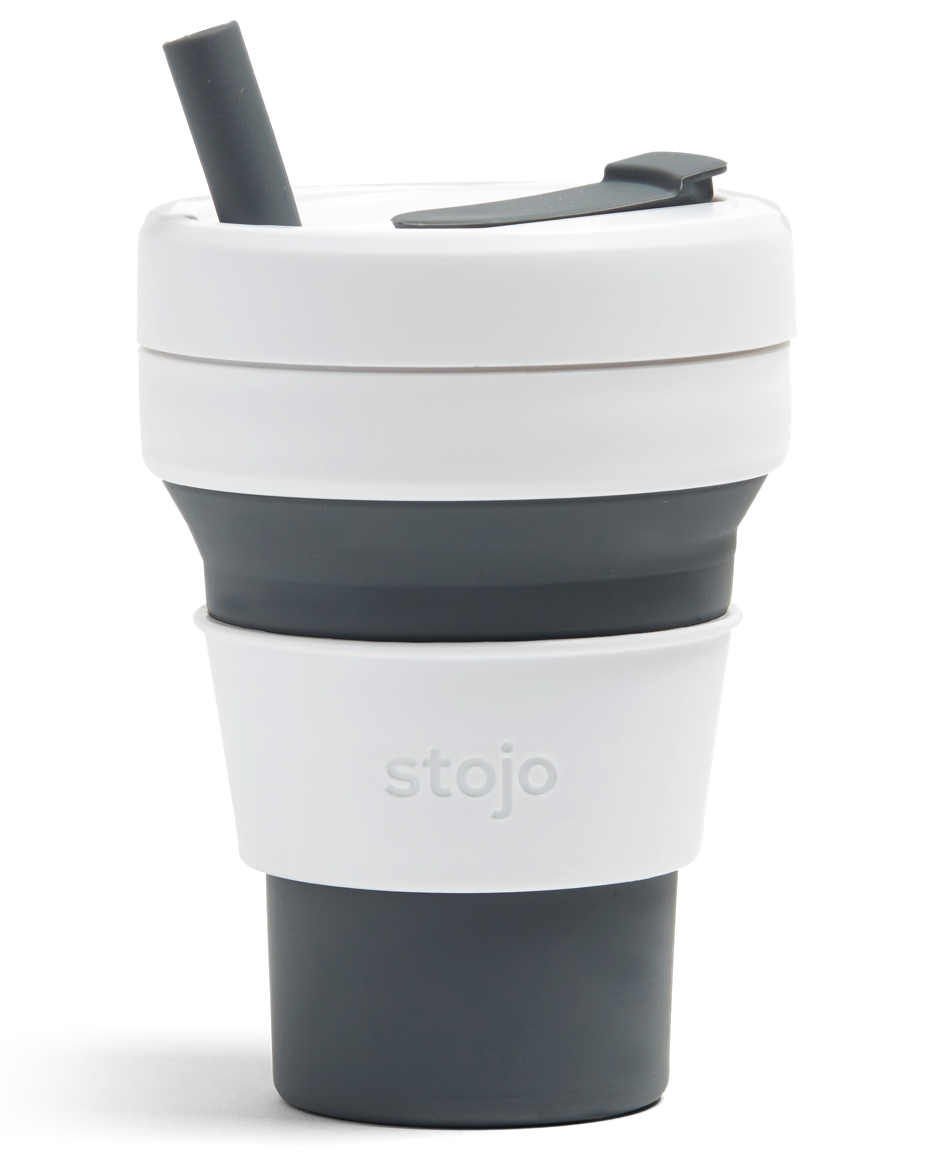 Stojo 16oz (473 ml) 可褶疊便携隨身杯, 附飲管